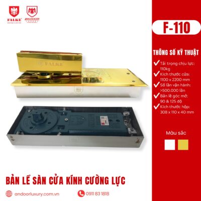 bản lề sàn cửa kính andoor f110